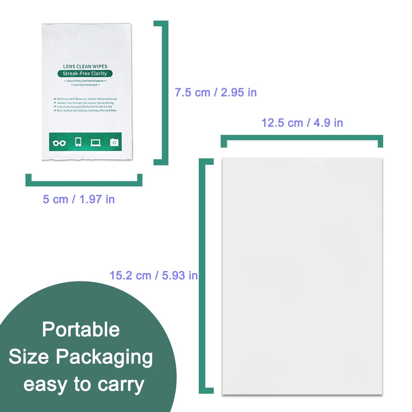 Lens Wipes for Eyeglasses - Gentle, Portable 200 Count | Glasses & Screens