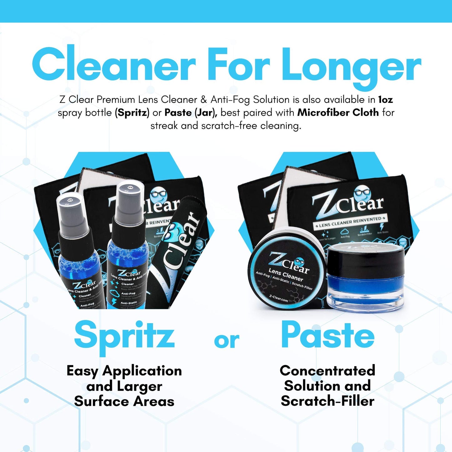 Combo Pack: 1oz Anti-Fog Spray + Microfiber Cloth for Glasses & Sunglasses