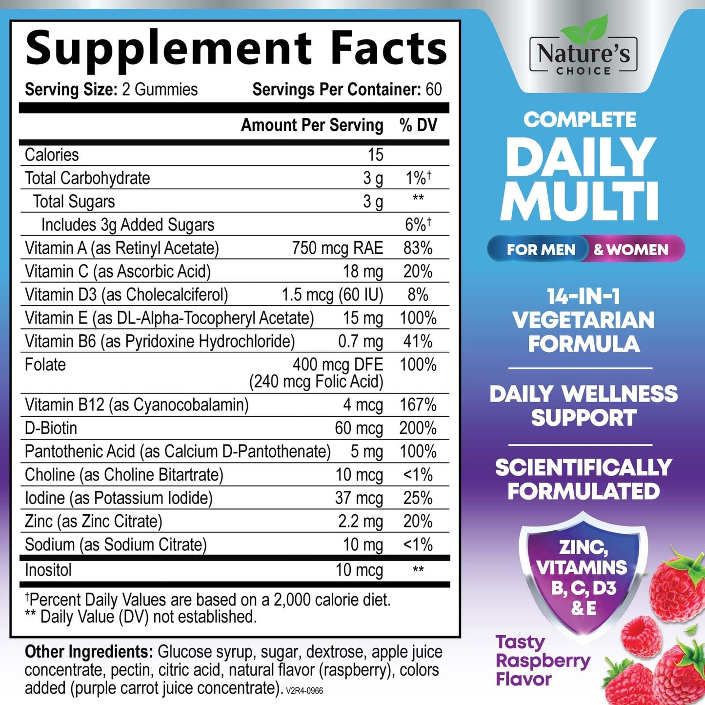 Multivitamin Gummies for Adults – Immune Support, Vitamins A C D E B12, 120 Gummies