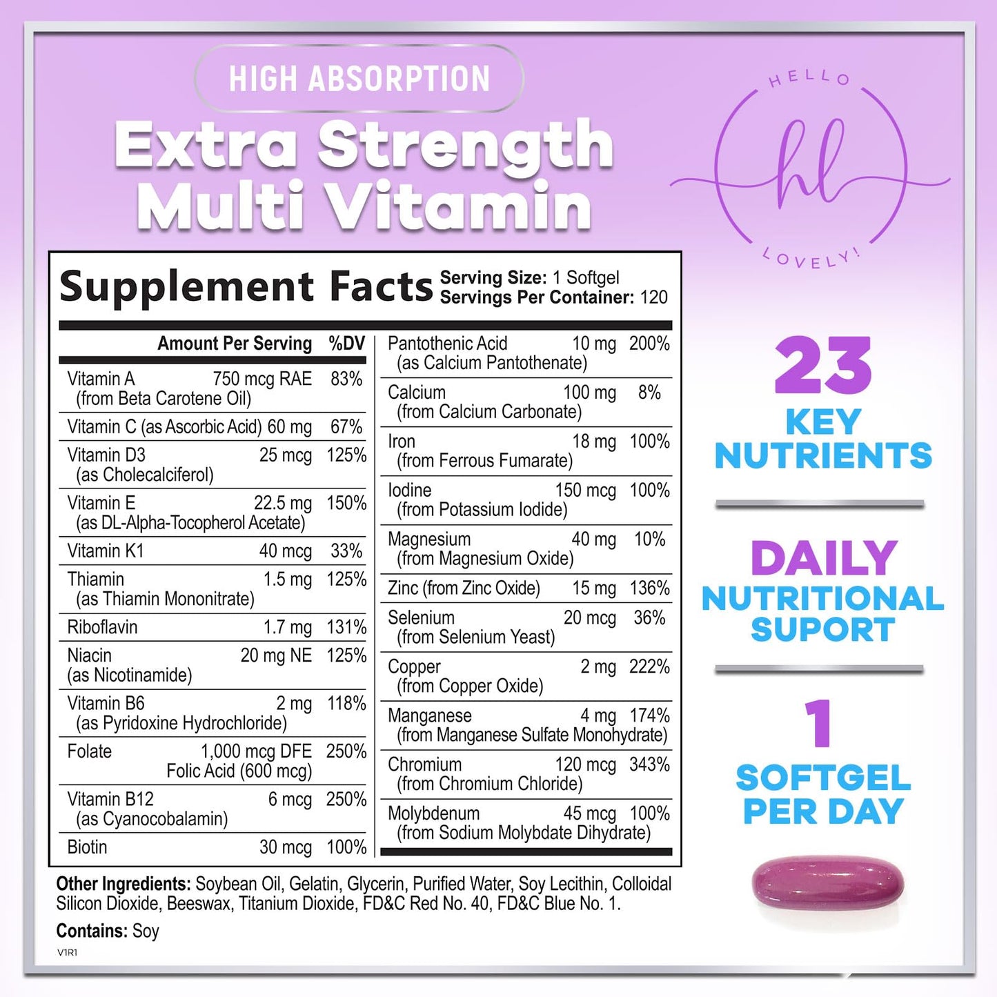 Multivitamin for Women - Daily Women's Multivitamins with Biotin (120 Softgels)
