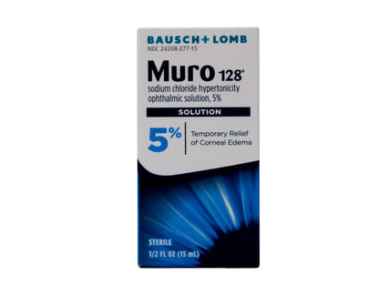 Bausch and Lomb Muro 128 Ophthalmic Solution 5% 15 mL – Temporary Relief of Corneal Edema (1 Box)