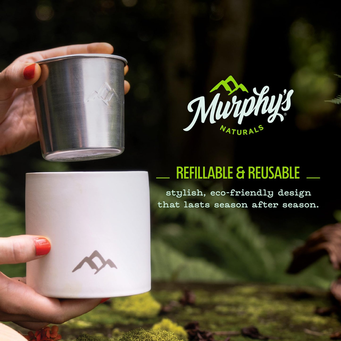 Murphy's Naturals Mosquito Repellent Candle Refills – 9oz, DEET-Free, 2-Pack