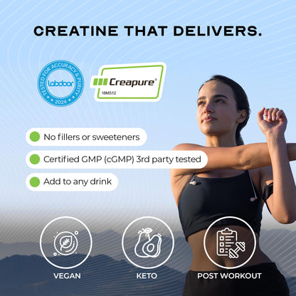 Muscle Feast Creapure Creatine Monohydrate Powder – Unflavored, Vegan & Keto-Friendly, 2lb