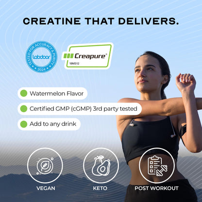 Muscle Feast Creapure Creatine Monohydrate Powder – Natural Watermelon, 60 Servings, 300g
