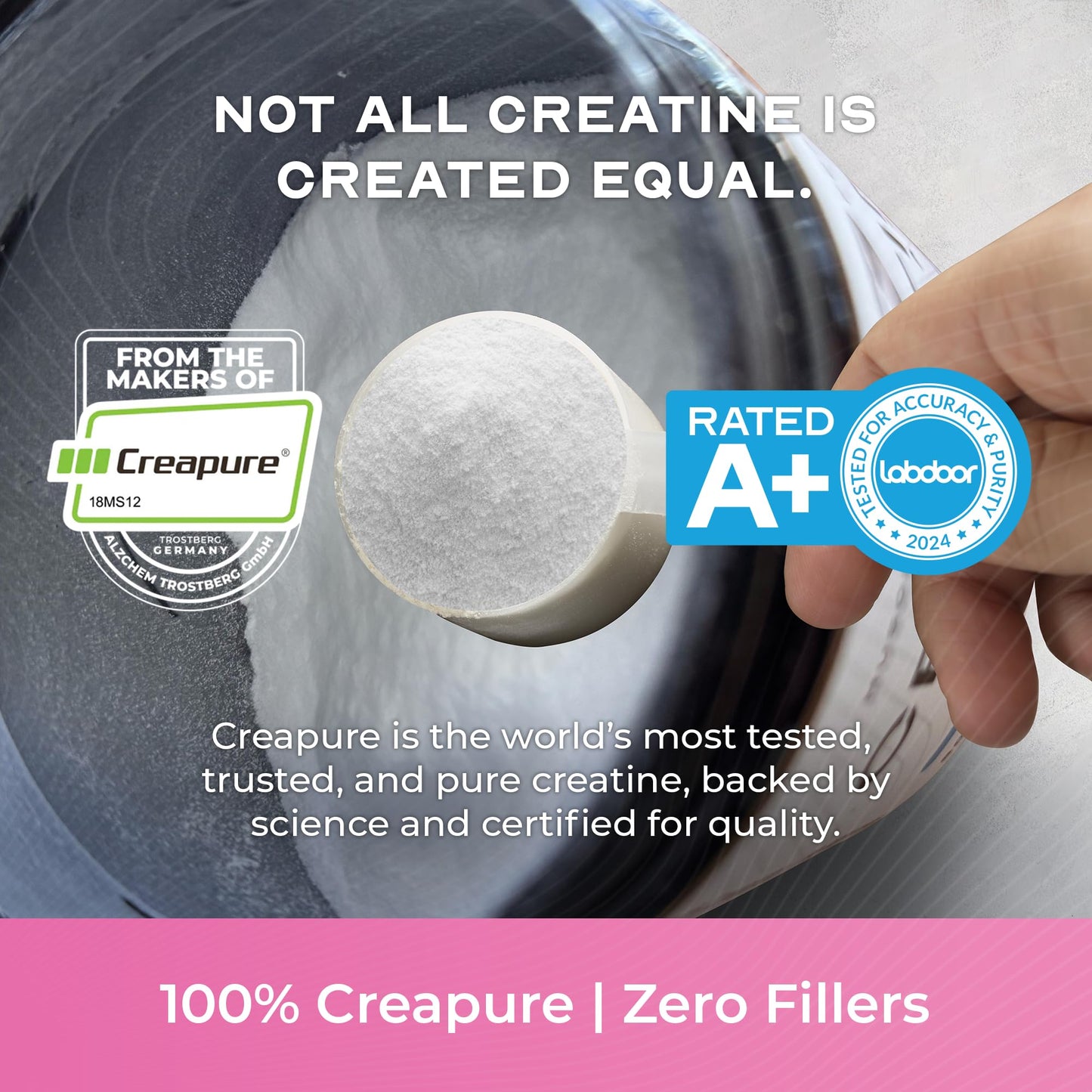 Muscle Feast Creapure Creatine Monohydrate Powder – Natural Watermelon, 60 Servings, 300g