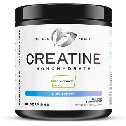 Muscle Feast Creapure Creatine Monohydrate Powder – Unflavored, 300g | Vegan, Gluten-Free, Keto Friendly, 60 Servings