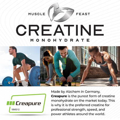 Muscle Feast Creapure Creatine Monohydrate Powder – Natural Fruit Punch, 60 Servings
