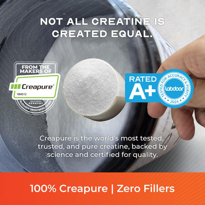 Muscle Feast Creapure Creatine Monohydrate Powder – Natural Orange, 300g | Vegan, Gluten-Free, Easy to Mix