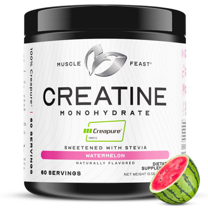 Muscle Feast Creapure Creatine Monohydrate Powder – Natural Watermelon, 60 Servings, 300g