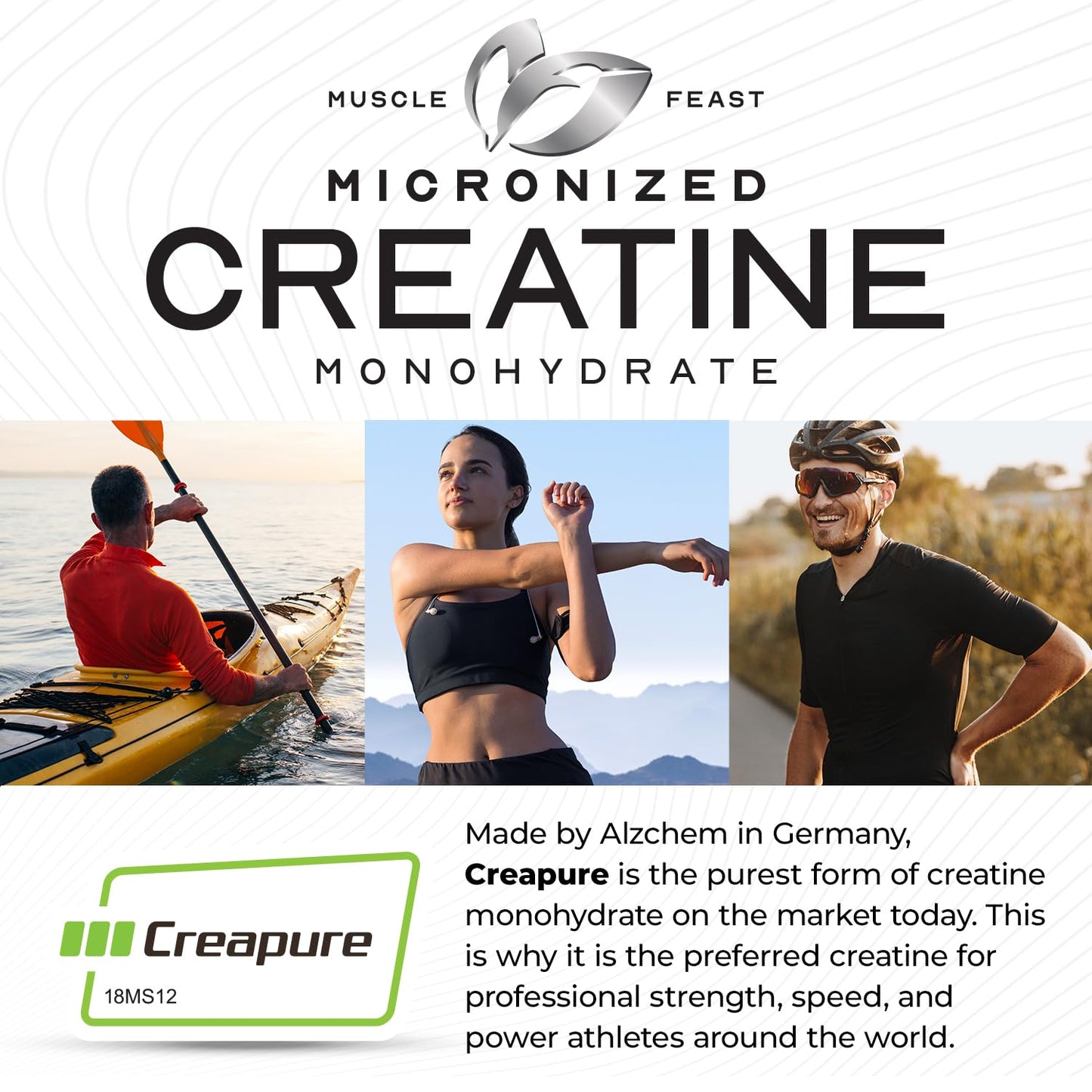 Muscle Feast Creapure Creatine Monohydrate Powder – Blue Raspberry, 250g