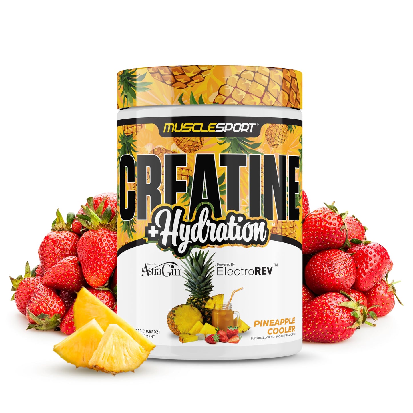 Musclesport Creatine Hydration 300g – Pineapple Cooler | 5g Creatine per Serving