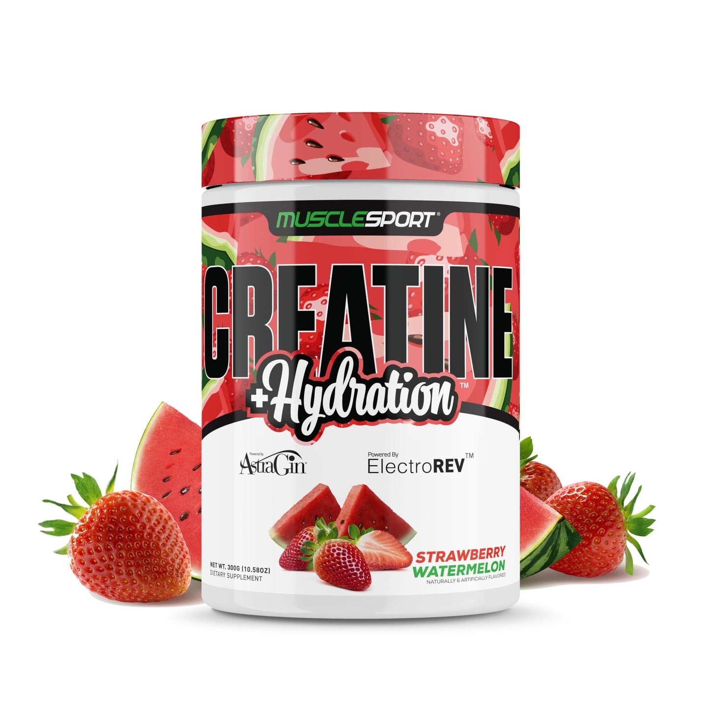 Musclesport Creatine Hydration 300g Strawberry Watermelon – 5g Creatine per Serving
