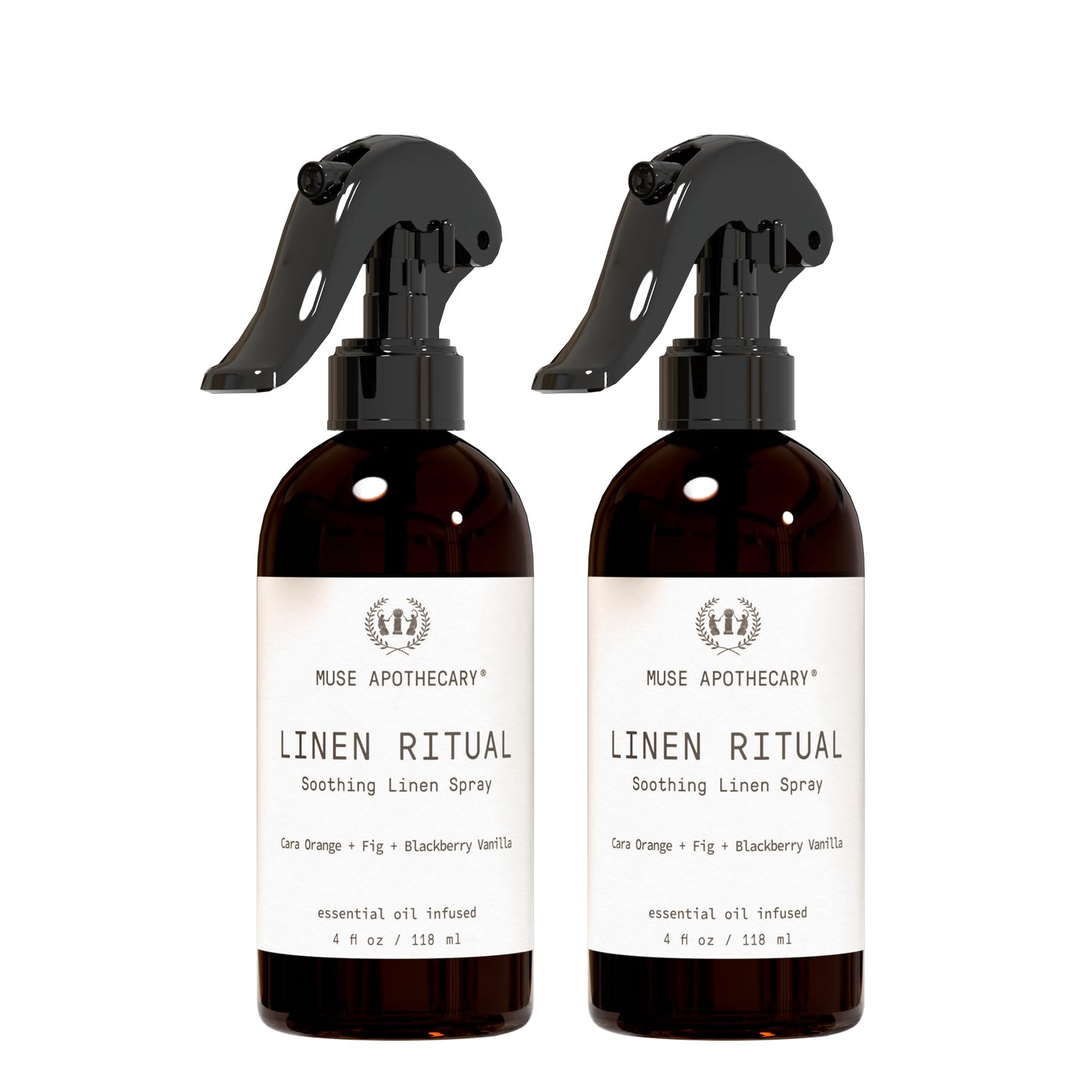 Muse Apothecary Linen Ritual Mist – Aromatherapy Linen Spray (4 oz, 2 Pack) Cara Orange + Fig + Blackberry Vanilla