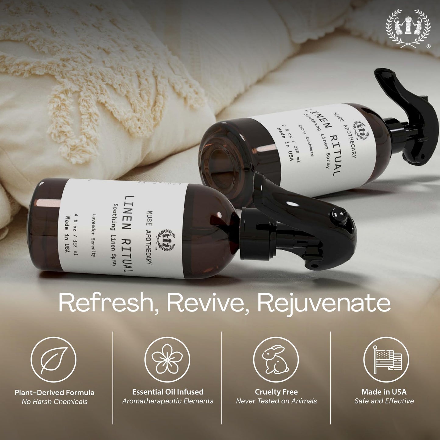 Muse Apothecary Linen Ritual – Lavender Linen Spray for Bedding