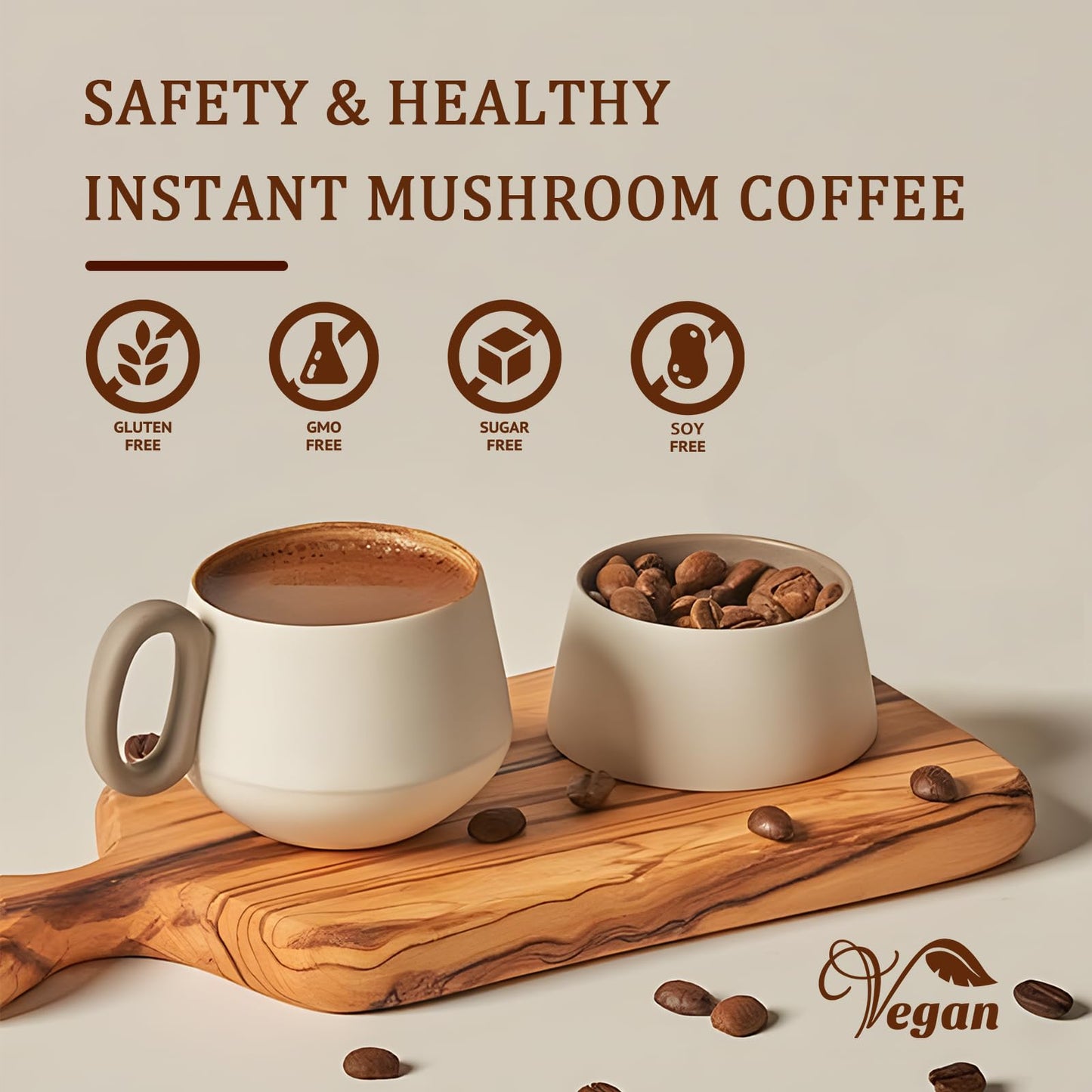 TAOTERS Mushroom Coffee 6-Mushroom Blend | Focus, Energy & Immunity | 2-Pack