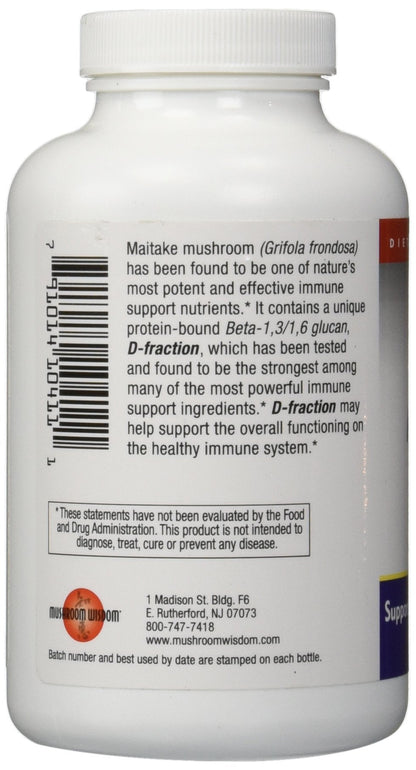 Mushroom Wisdom Maitake D-Fraction 360 Capsules | Immune Support