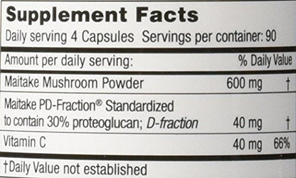 Mushroom Wisdom Maitake D-Fraction 360 Capsules | Immune Support