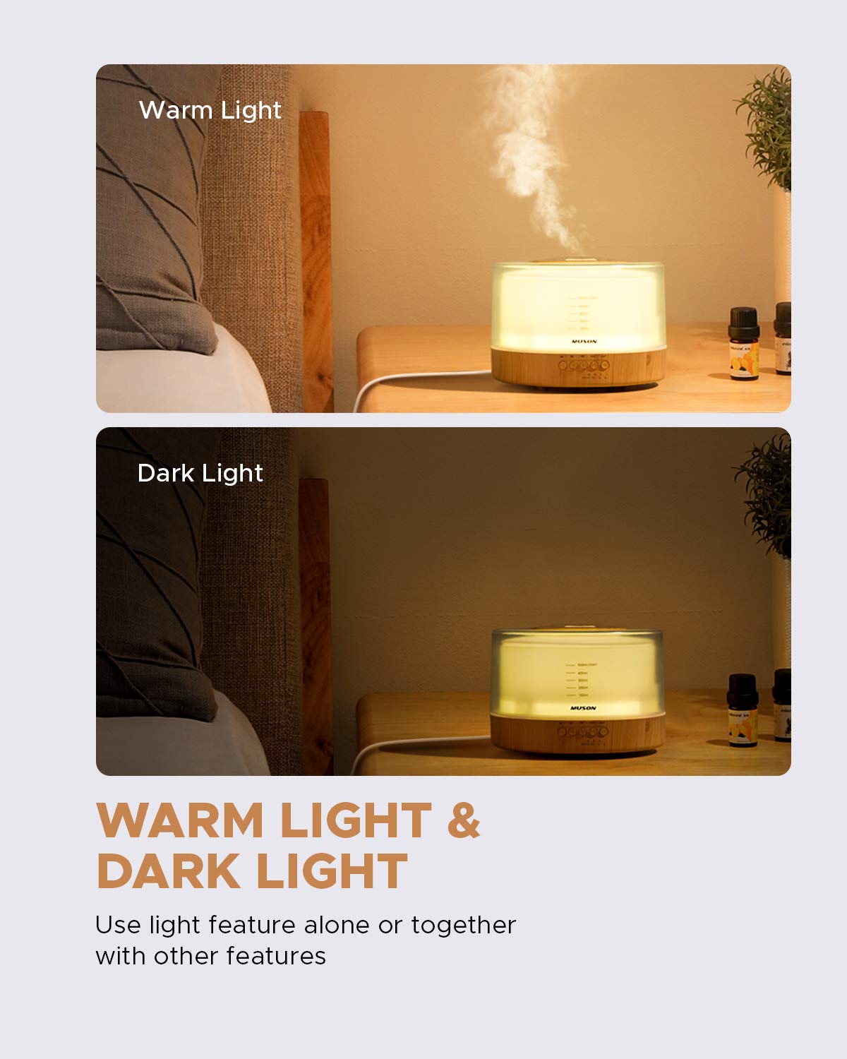 Muson Essential Oil Diffuser: Sound Machine & Aromatherapy Humidifier (White)