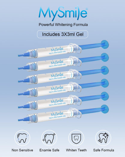 MySmile Teeth Whitening Gel Refills Pack – 6 Non-Sensitive, 10-Min Whitening