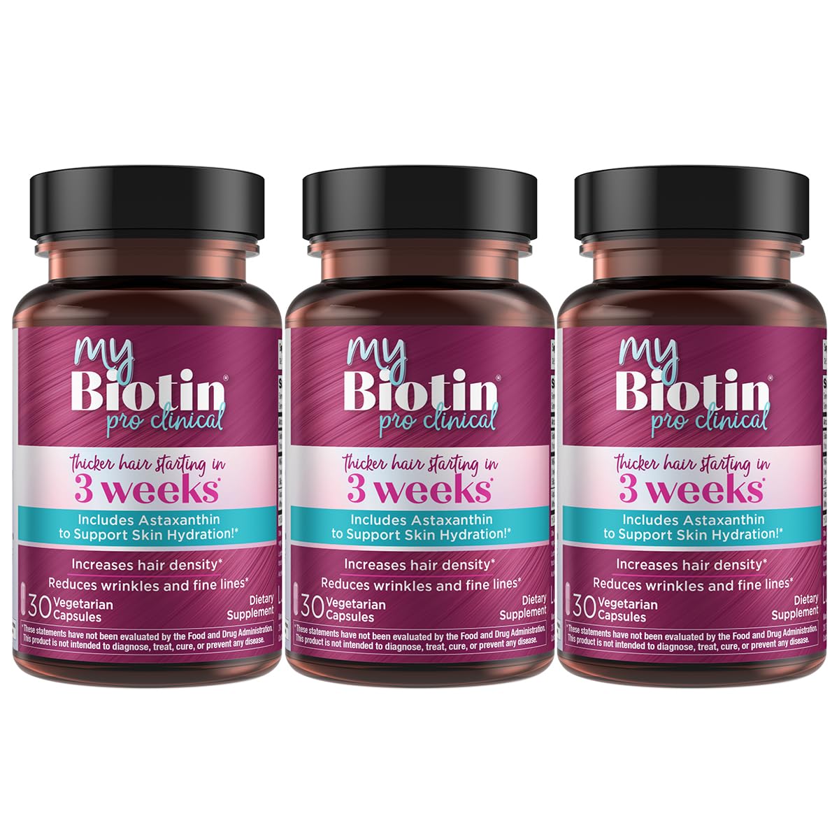 Purity Products MyBiotin ProClinical – Thicker Hair in Weeks, Smoother Skin | 90 Veg Capsules