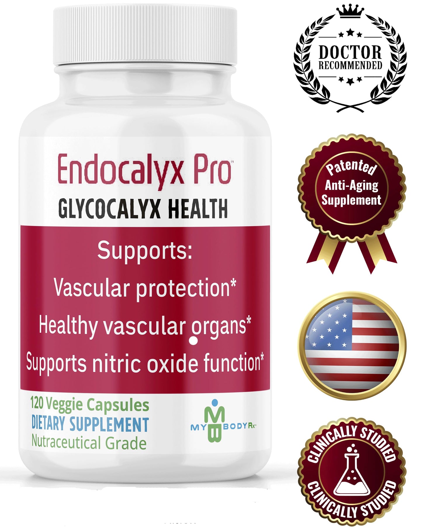 MYBODYRX Endocalyx Pro – Endothelial Glycocalyx Support, 120 Veggie Capsules | Vascular & Microcirculation Health | Patented Formula