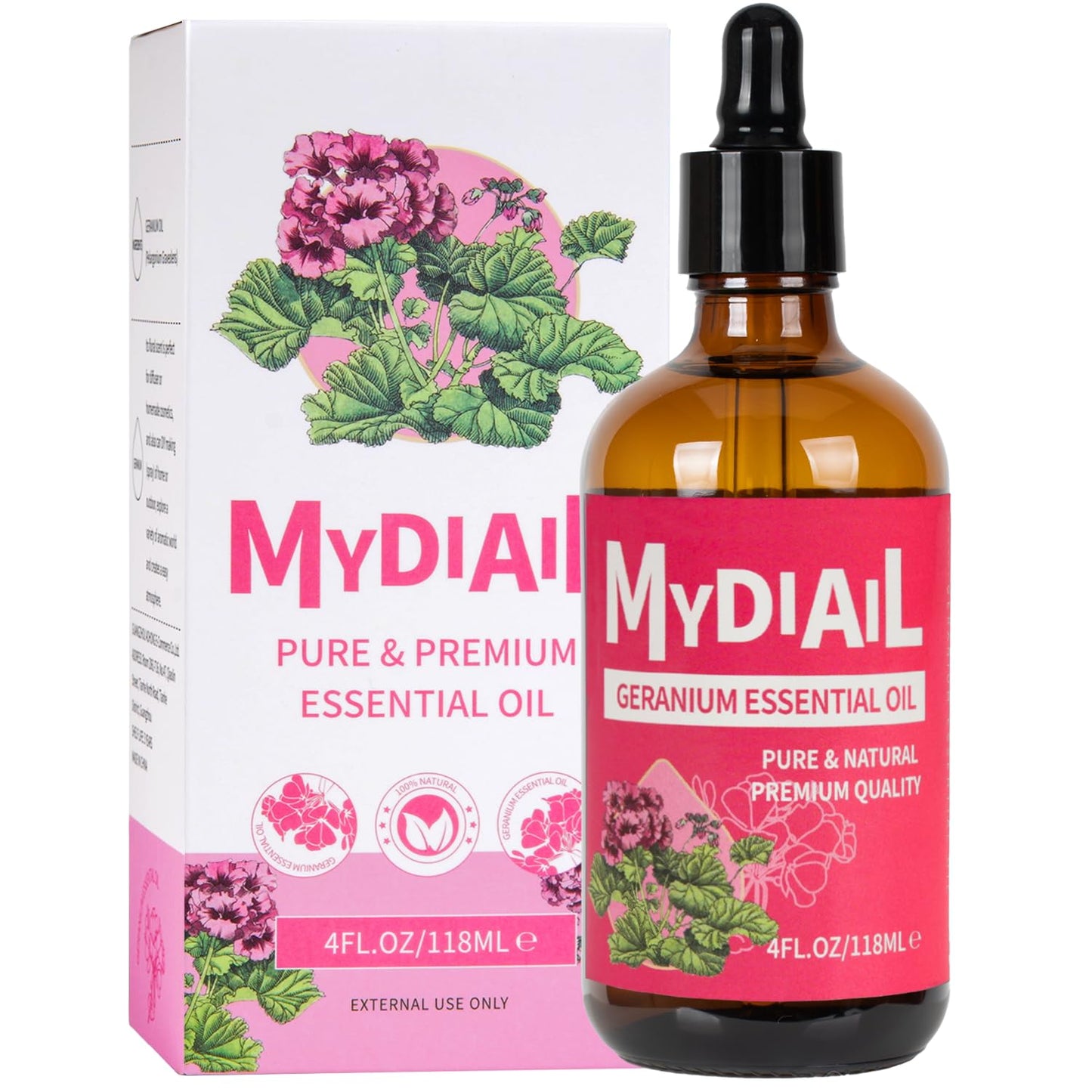 MYDIAIL Geranium Essential Oil 118ml – Natural Premium Grade
