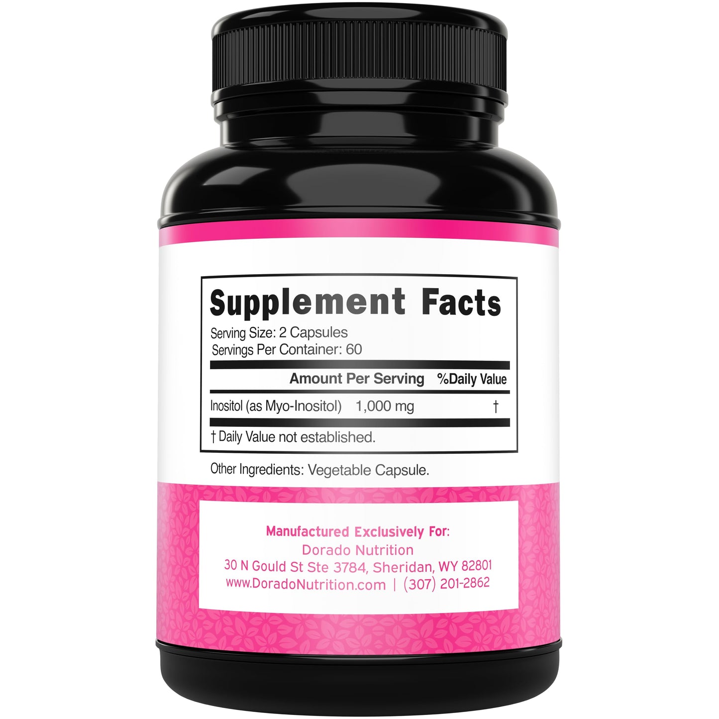 Myo-Inositol Capsules 1000mg Per Serving – Hormone Balance Support for Women, Vegan, Gluten Free, Made in USA (120 Count)