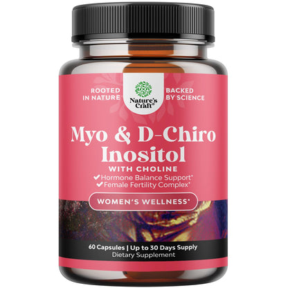 Myo-Inositol & D-Chiro Inositol for Women - Hormone Balance & Cycle Support - 60 Caps