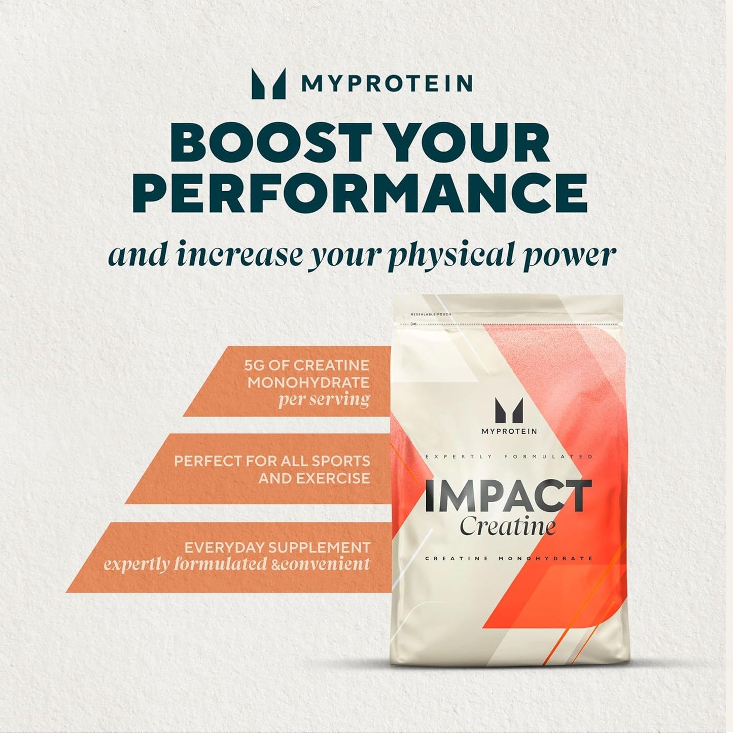 Myprotein Creatine Monohydrate Powder – Unflavored, 50 Servings (0.55 lb) – Pre & Post Workout Supplement