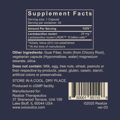 oxiceutics MyReuteri 10 Billion CFU Probiotic – Yogurt-Style Starter + FOS Prebiotic by Dr. William Davis