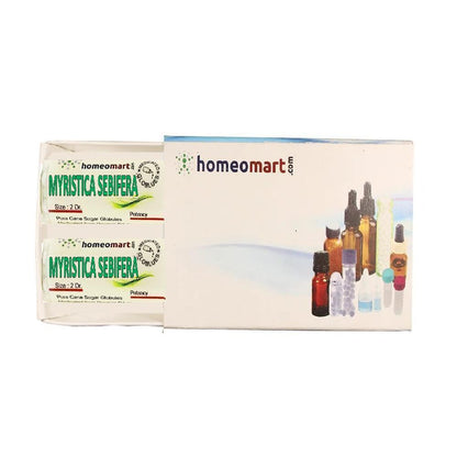 homeomart.com Myristica Sebifera Homeopathy Pellets Pills in 30C Potency Pack of 2