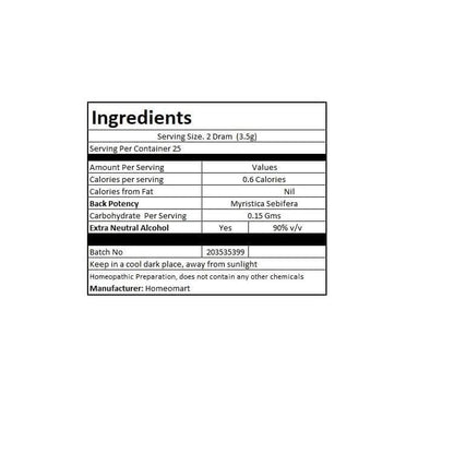 homeomart.com Myristica Sebifera Homeopathy Pellets Pills in 30C Potency Pack of 2