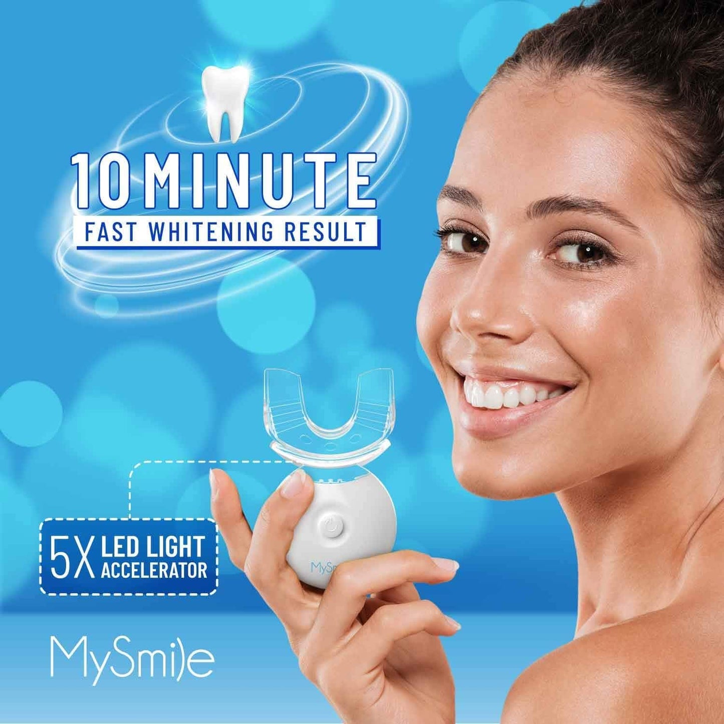 MySmile LED Teeth Whitening Kit - Fast 10-Min Non-Sensitive Whitener