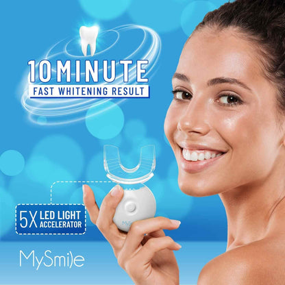 MySmile Teeth Whitening Kit with LED Light – 10 Minute Fast Whitening (35% Carbamide Peroxide)