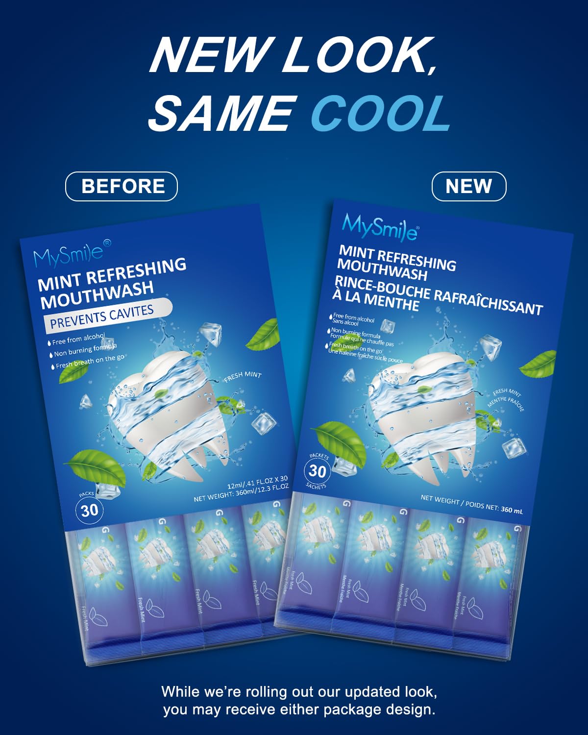 MySmile Alcohol Free Mouthwash for Adults - Travel Mint, 30 Uses