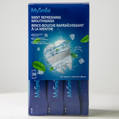 MySmile Mouthwash Alcohol Free for Adults - Travel Mint, 0.41 fl oz per strip, Pack of 60