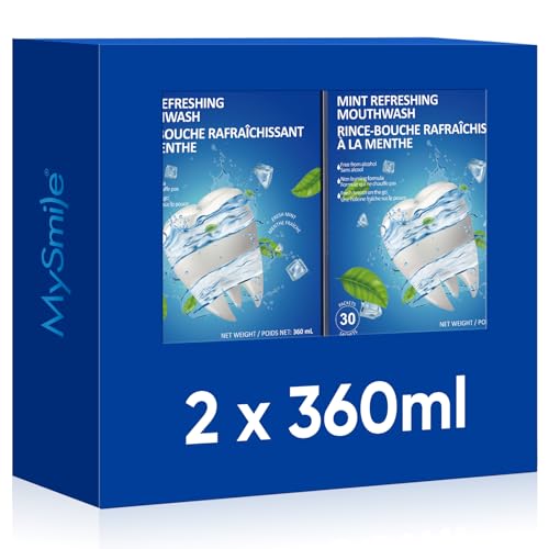 MySmile Mouthwash Alcohol Free for Adults - Travel Mint, 0.41 fl oz per strip, Pack of 60