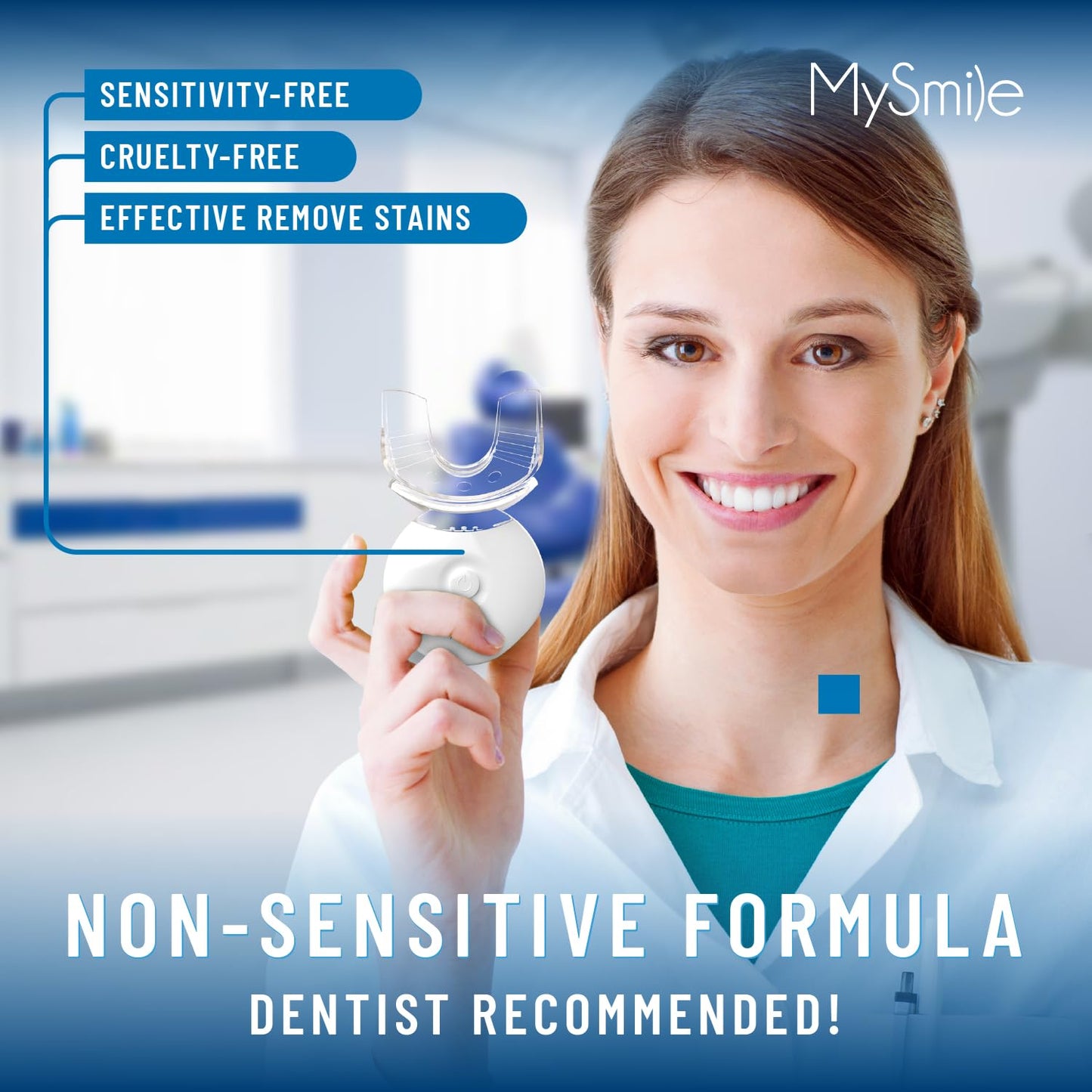 MySmile 5LED Teeth Whitening Light with Mouth Trays – Smart Timer & Durable Batteries