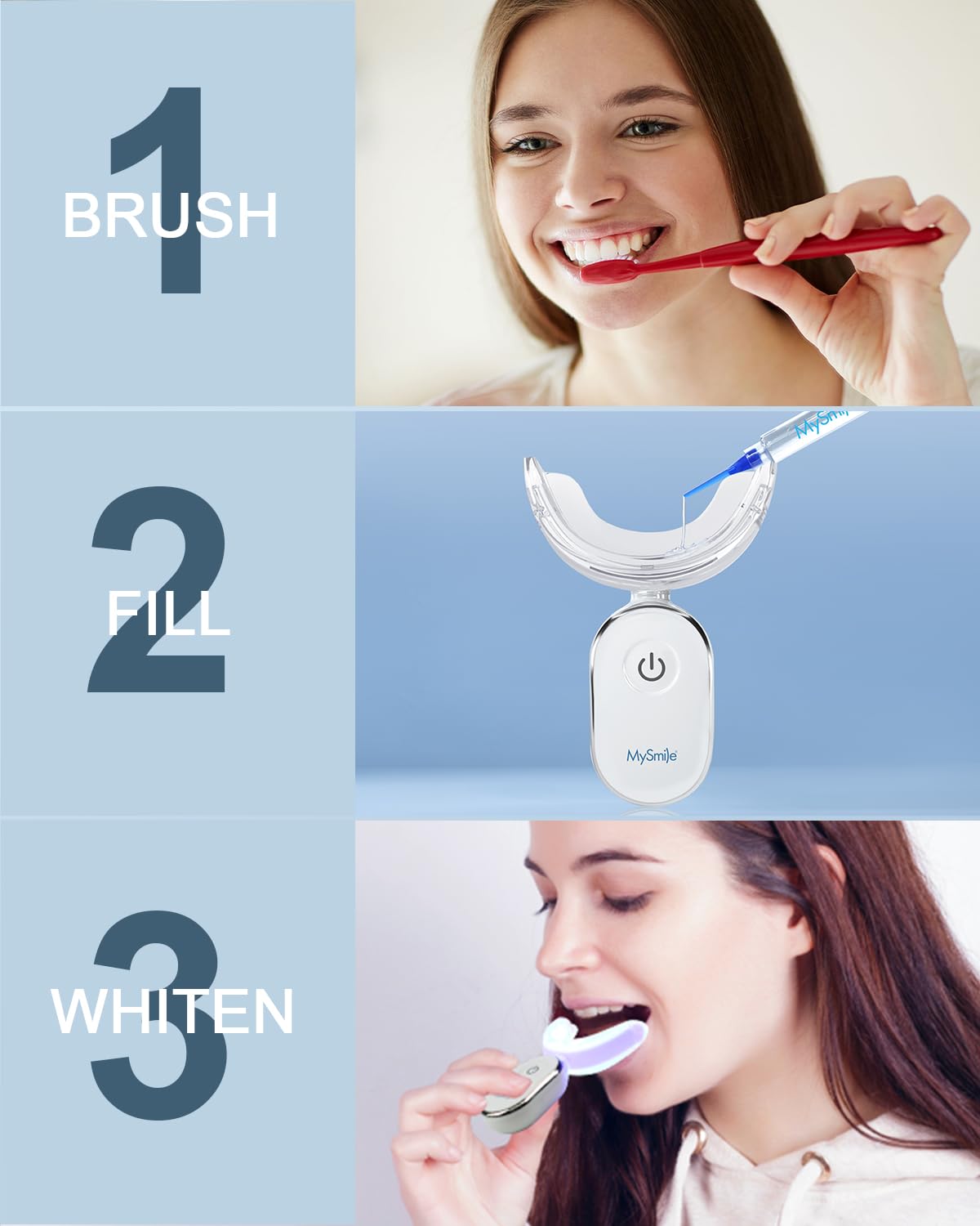 MySmile Teeth Whitening Accelerator Light – 28 LED Blue Light, 10-Min Sessions, USB Charger, Mouth Trays, 1 Pcs LED Light & 4ml Gel