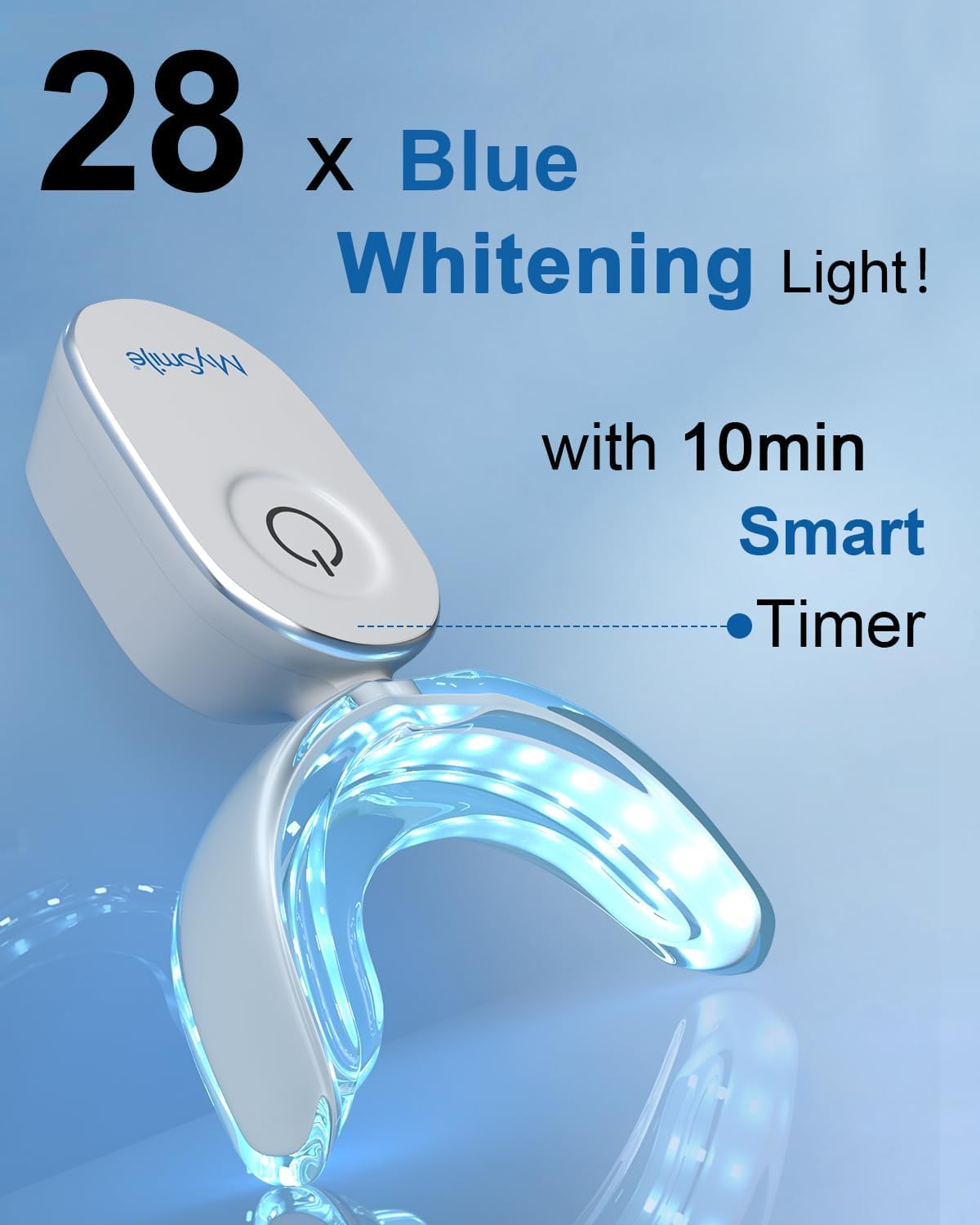 MySmile Teeth Whitening Strips Kit – 14 Treatments, 28 LED, Fast Whitening