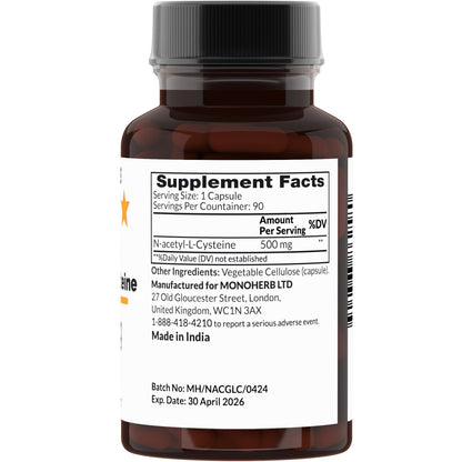 N-Acetyl-L-Cysteine (NAC) 500 mg – 90 Veg Capsules