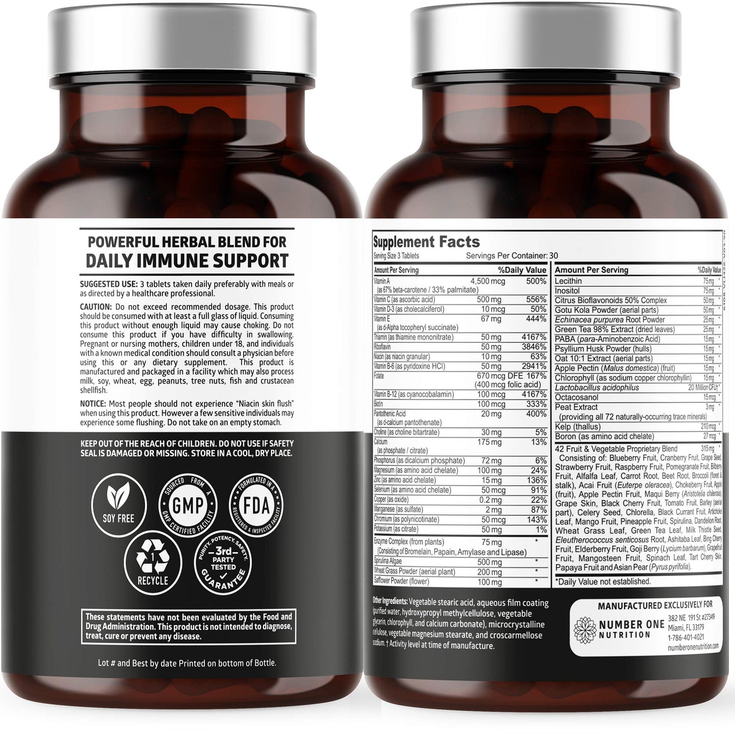 N1N Premium Plant-Based Multivitamin - 42 Ingredients, 90 Tablets