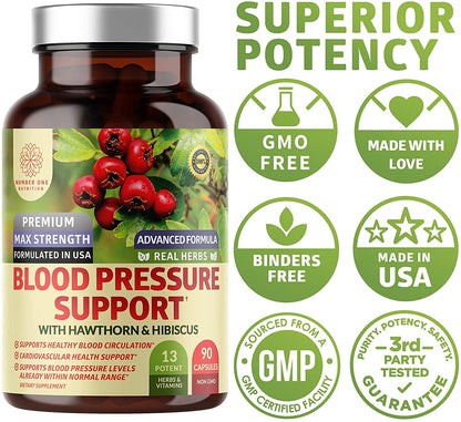 N1N 2-Pack Blood Pressure Support with Hawthorn & Hibiscus, 180 Caps