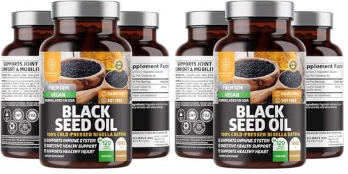 Number One Nutrition N1N Premium Black Seed Oil 1000 mg | Cold-Pressed Nigella Sativa | 120 Caps (Pack of 2)