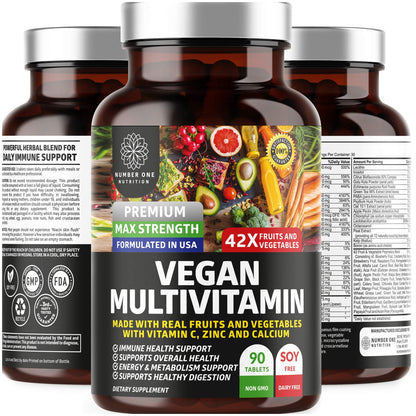 N1N Premium Plant-Based Multivitamin - 42 Ingredients, 90 Tablets