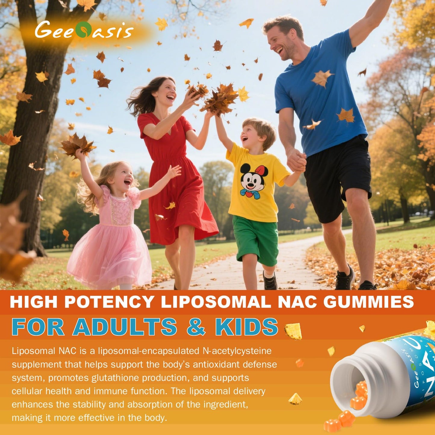 Liposomal NAC Gummies 600mg | NAC Supplement for Immunity, Liver & Lung Health | Sugar-Free Pineapple, 60 Count