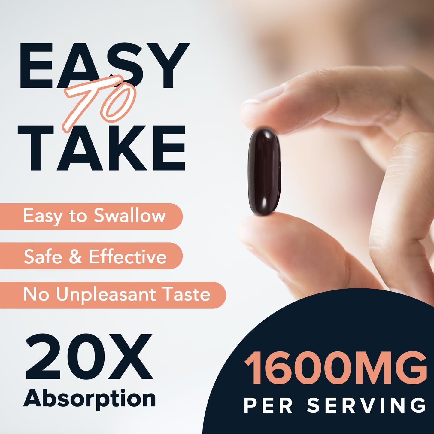 1600 mg Liposomal NAD+ Supplement – 98% Pure NAD+, Superior Absorption, 180 Softgels