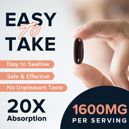 1600 mg Liposomal NAD+ Supplement – 98% Pure NAD+, Superior Absorption, 180 Softgels