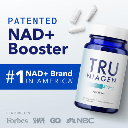 TRU NIAGEN NAD+ Booster – 300mg NR for Cellular Energy, Brain & Muscle Support | 30 Servings (3 Bottles)