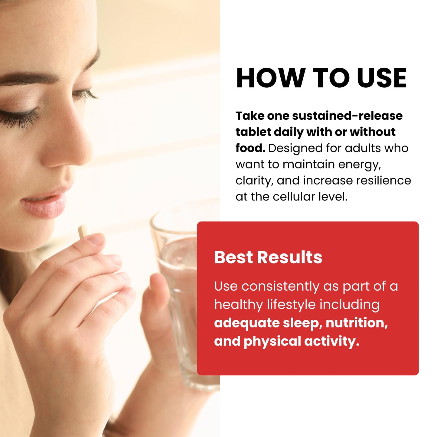 NAD PLUS Revive | Daily NAD+ Replenishment Tablet – 90 Tablets | Vegan, Non-GMO, Gluten-Free | Powered by RiaGev-SR